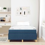 vidaXL Lit à ressorts avec matelas Bleu et Blanc 120 x 200 cm tissu
