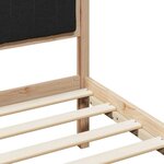 vidaXL Cadre de lit Marron et noir 200 x 200 cm Bois massif en pin