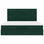 vidaXL Cadre de lit ottoman avec matelas vert foncé 160x200 cm velours