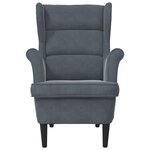 vidaXL Fauteuil gris foncé velours