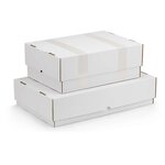 Caisse carton télescopique blanche simple cannelure 48x33x8/14 cm (lot de 25)