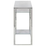 vidaXL Table console argenté acier inoxydable et verre trempé