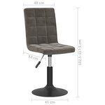 vidaXL Chaises pivotantes à manger lot de 4 gris foncé velours