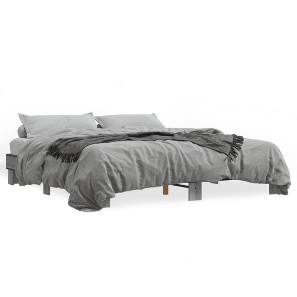 vidaXL Cadre de lit sans matelas sonoma gris 160x200 cm