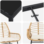 vidaXL Ensemble de salle à manger pour jardin 3 Pièces Marron polyrotin