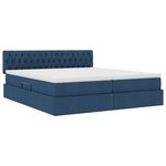 vidaXL Lit de rangement LED avec matelas Bleu 180 x 200 cm Tissu