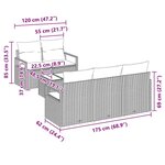 vidaXL Ensemble de canapé de jardin 6 pièces avec coussins beige en poly rattan