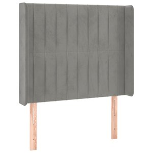 vidaXL Tête de lit avec oreilles Gris clair 83x16x118/128 cm Velours