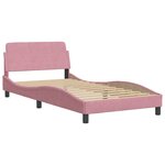 vidaXL Lit avec matelas Dover rose 100x200 cm velours