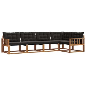 vidaXL Ensemble de canapés d'extérieur 5 pc Naturel et Noir
