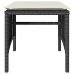 vidaXL Canapé de jardin 2 places avec table et tabourets noir rotin
