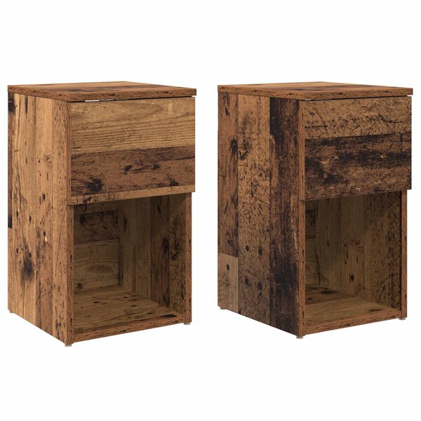 vidaXL Armoire de lit 2 Pièces Bois ancien 29 x 31 5 x 49 cm