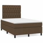 vidaXL Sommier à lattes de lit matelas et LED marron foncé 120x190 cm