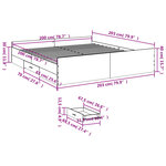 vidaXL Cadre de lit avec tiroirs sans matelas noir 200x200 cm