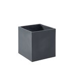 Bac a fleurs en fibre de verre style ciment - 42 x 42 x 40 cm - Gris Anthracite