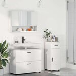 vidaXL Ensemble de mobilier de salle de bain avec tiroir 3 Pièces Blanc