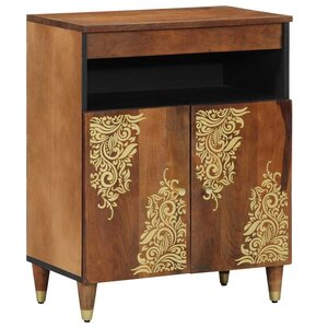 vidaXL Buffet avec porte Marron 60 x 33 x 75 cm Bois de mangue massif