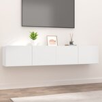 vidaXL Meubles TV 2 Pièces blanc 80x30x30 cm bois d'ingénierie