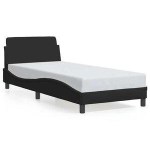 vidaXL Cadre de lit avec tête de lit Dover noir 80x200 cm tissu