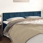 vidaXL Têtes de lit 2 Pièces Bleu foncé 90x5x78/88 cm Velours