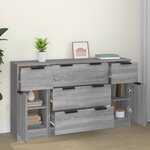 vidaXL Ensemble de buffets 3 Pièces Sonoma gris Bois d'ingénierie