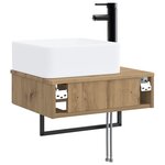 vidaXL Basin de lavage mural Chêne artisanal 53 x 35 x 39 cm