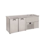 Refroidisseur de boissons - 2 portes & evier - combisteel - r290 - acier inoxydable21950 mmpleine/battante 1950x700x950mm