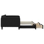 vidaXL Lit de jour avec gigogne et tiroirs noir 90x190 cm tissu