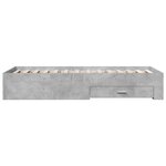 vidaXL Cadre de lit avec tiroirs sans matelas gris béton 100x200 cm