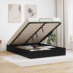 vidaXL Cadre de lit ottoman avec stockage Chêne Noir 193 x 140 x 25 cm