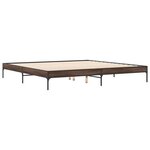 vidaXL Cadre de lit chêne marron 180x200 cm bois d'ingénierie et métal