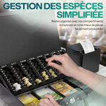 ACROPAQ Caisse monnaie Professionnelle XL 36x27x11cm- Coffret Monnaie Acier- Monnayeur  2 clés Compartiments monnaie-Poignée Robuste