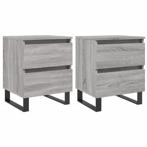 vidaXL Tables de chevet 2 Pièces sonoma gris 40x35x50 cm bois ingénierie