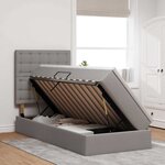 vidaXL Lit de rangement LED avec matelas Taupe 90 x 190 cm Tissu