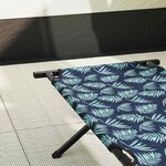 vidaXL Lit de camping pliant Motif de feuille Tissu Oxford