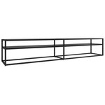 vidaXL Meuble TV noir 220x40x40 5 cm verre trempé