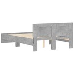vidaXL Cadre de lit avec tête de lit et LED gris béton 140x200 cm