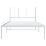 vidaXL Cadre de lit métal sans matelas et tête de lit blanc 100x200 cm