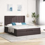 VidaXL Cadre de lit ottoman avec matelas marron foncé 180x200 cm tissu