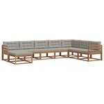 vidaXL Ensemble de canapés d'extérieur 8 Pièces Gris Naturel et Clair