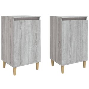 vidaXL Tables de chevet 2 Pièces sonoma gris 40x35x70cm bois d'ingénierie