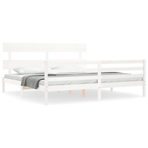 vidaXL Cadre de lit sans matelas blanc bois massif