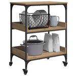 vidaXL Chariot de cuisine Chêne artisanal 60 x 41 x 80 5 cm
