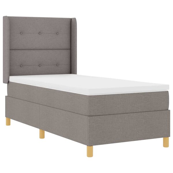 vidaXL Lit à ressorts avec bandes LED Taupe 100 x 200 cm tissu