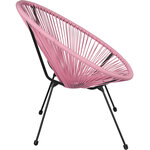 Tectake ensemble table et chaises de jardin santana - rose vif