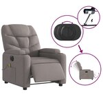 vidaXL Fauteuil de massage inclinable électrique Taupe Tissu