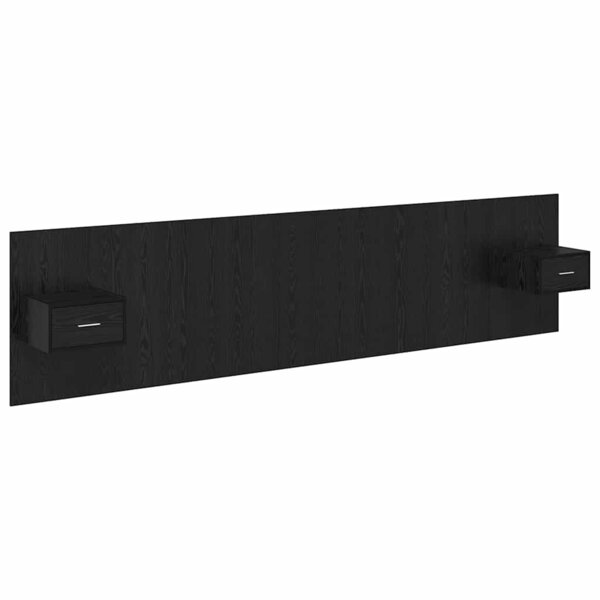 vidaXL Tête de lit avec armoire 3 Pièces Chêne noir Bois d'ingénierie