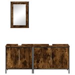 vidaXL Ensemble de meubles de salle de bain 3 Pièces Chêne fumé