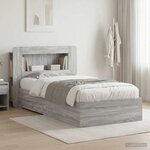 vidaXL Cadre de lit avec rangement Sonoma gris 80 x 200 cm