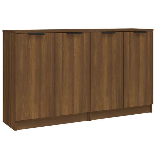 vidaXL Buffets 2 Pièces chêne marron 60x30x70 cm Bois d'ingénierie